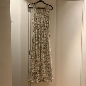 Black and white patterned maxi dress